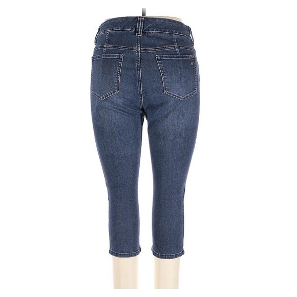 Melissa McCarthy Seven7 Stretch Capri Crop Jeans Slimming Dark Wash Casual 14 - Picture 2 of 9